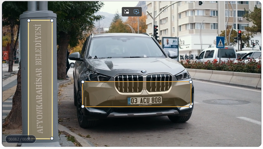 FaceBlurify license plate video tool interface on dashcam footage